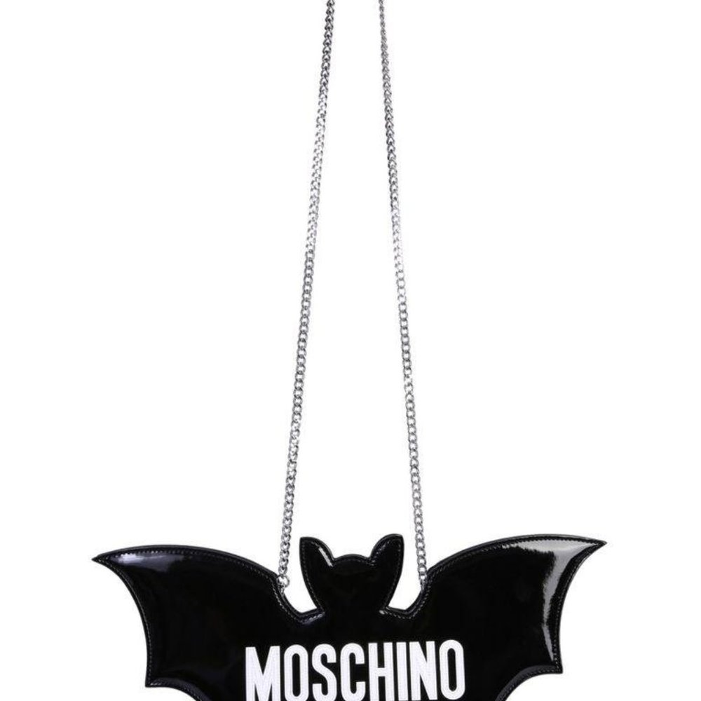SS20 Moschino Couture Jeremy Scott SHINY BLACK BAT BAG HALLOWEEN TRICK OR CHIC - Picture 8 of 16